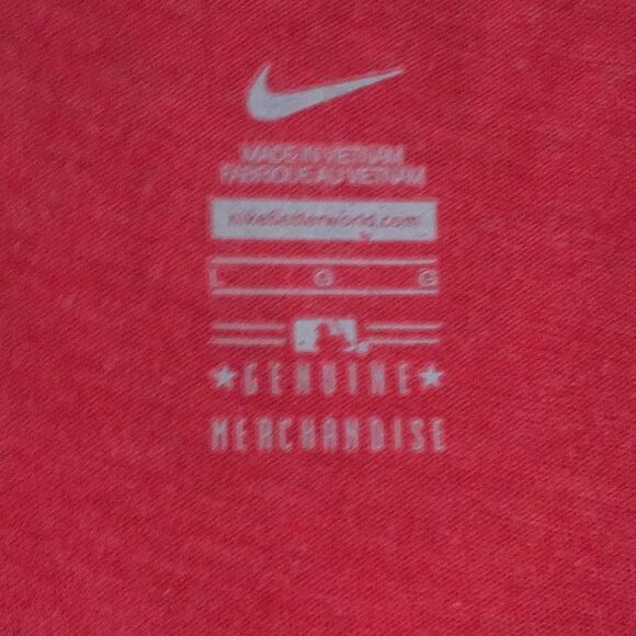 Nike St Louis Cardinals Baseball Shirt Large Red MLB V Neck - Picture 4 of 5